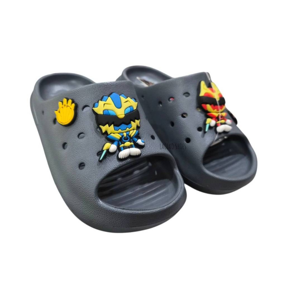 第一戰隊五獸者 兒童拖鞋 防水拖鞋 台灣製 EVA 一體成形 灰色 17-21 GZ57119-細節圖3