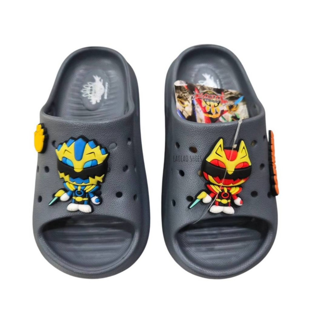 第一戰隊五獸者 兒童拖鞋 防水拖鞋 台灣製 EVA 一體成形 灰色 17-21 GZ57119-細節圖6
