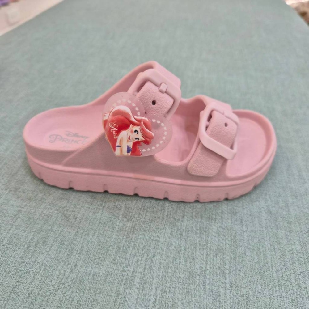 迪士尼 兒童 防水拖鞋 輕量 正版 台灣製 兩條 閃電麥坤 奇奇蒂蒂 小美人魚 長髮公主 大童拖鞋 黑  325063-規格圖8