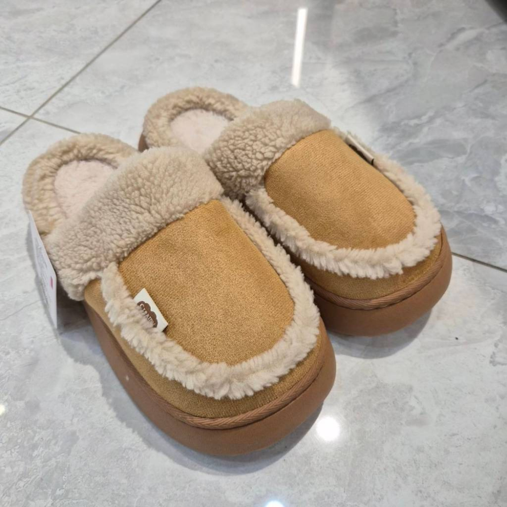 女 保暖 毛毛鞋 毛毛半拖 室內鞋 居家保暖拖鞋 外出拖鞋 毛毛拖 懶人鞋 穆勒鞋 厚底 06109-細節圖2