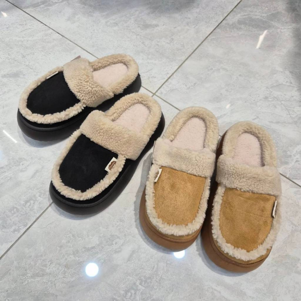 女 保暖 毛毛鞋 毛毛半拖 室內鞋 居家保暖拖鞋 外出拖鞋 毛毛拖 懶人鞋 穆勒鞋 厚底 06109-細節圖8