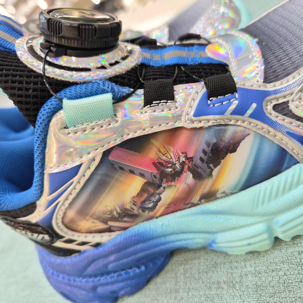 現貨 新幹線變型機器人 男童運動鞋 旋轉扣 正版授權 球鞋 藍色 轉轉鞋 57366 機器人-細節圖6