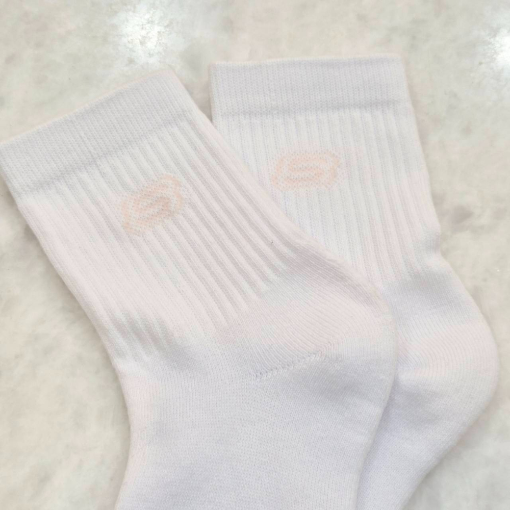 SKECHERS 女中筒襪 運動襪 三雙一組 粉色 奶茶色 白色 長襪 氣墊襪 S601827-細節圖5