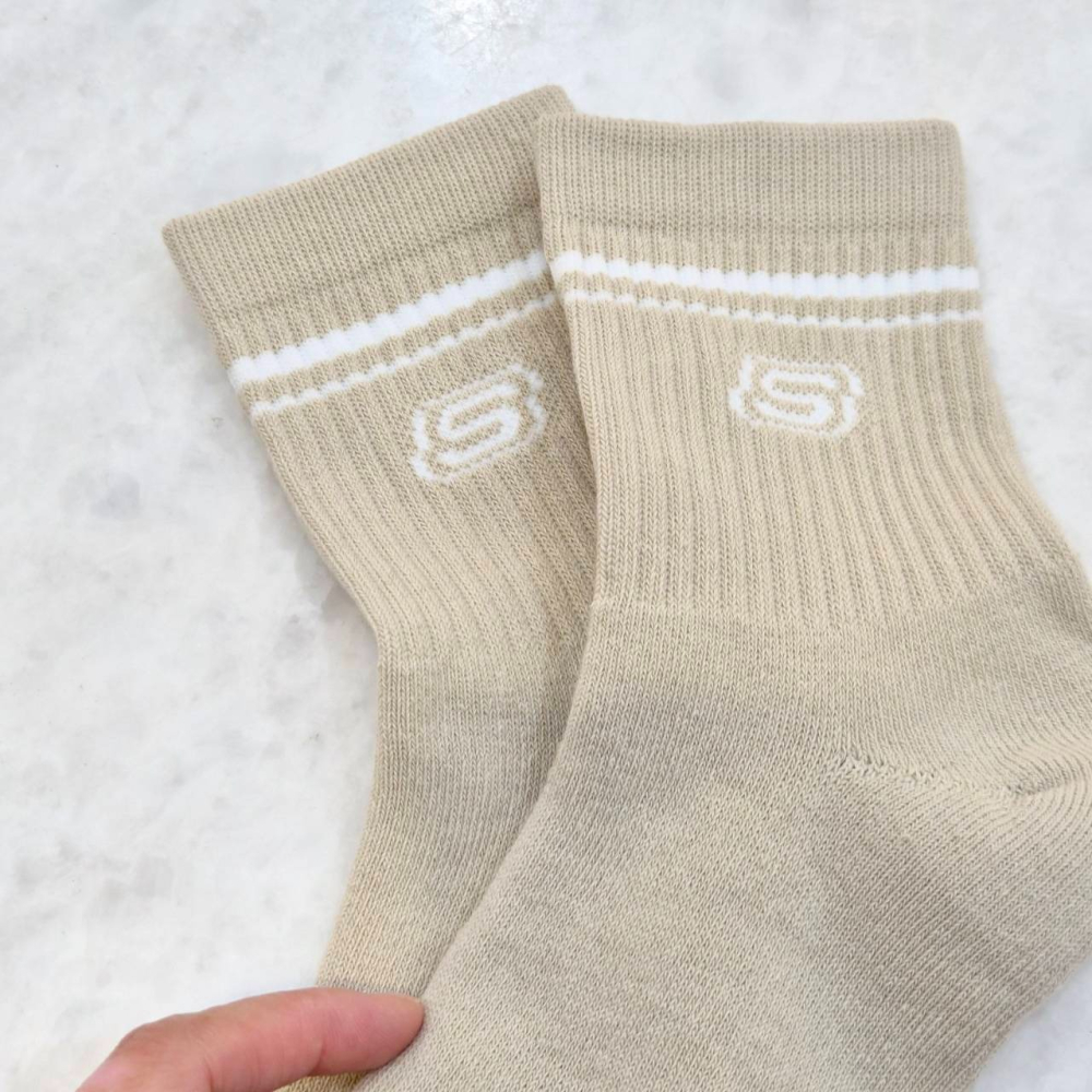 SKECHERS 女中筒襪 運動襪 三雙一組 粉色 奶茶色 白色 長襪 氣墊襪 S601827-細節圖6