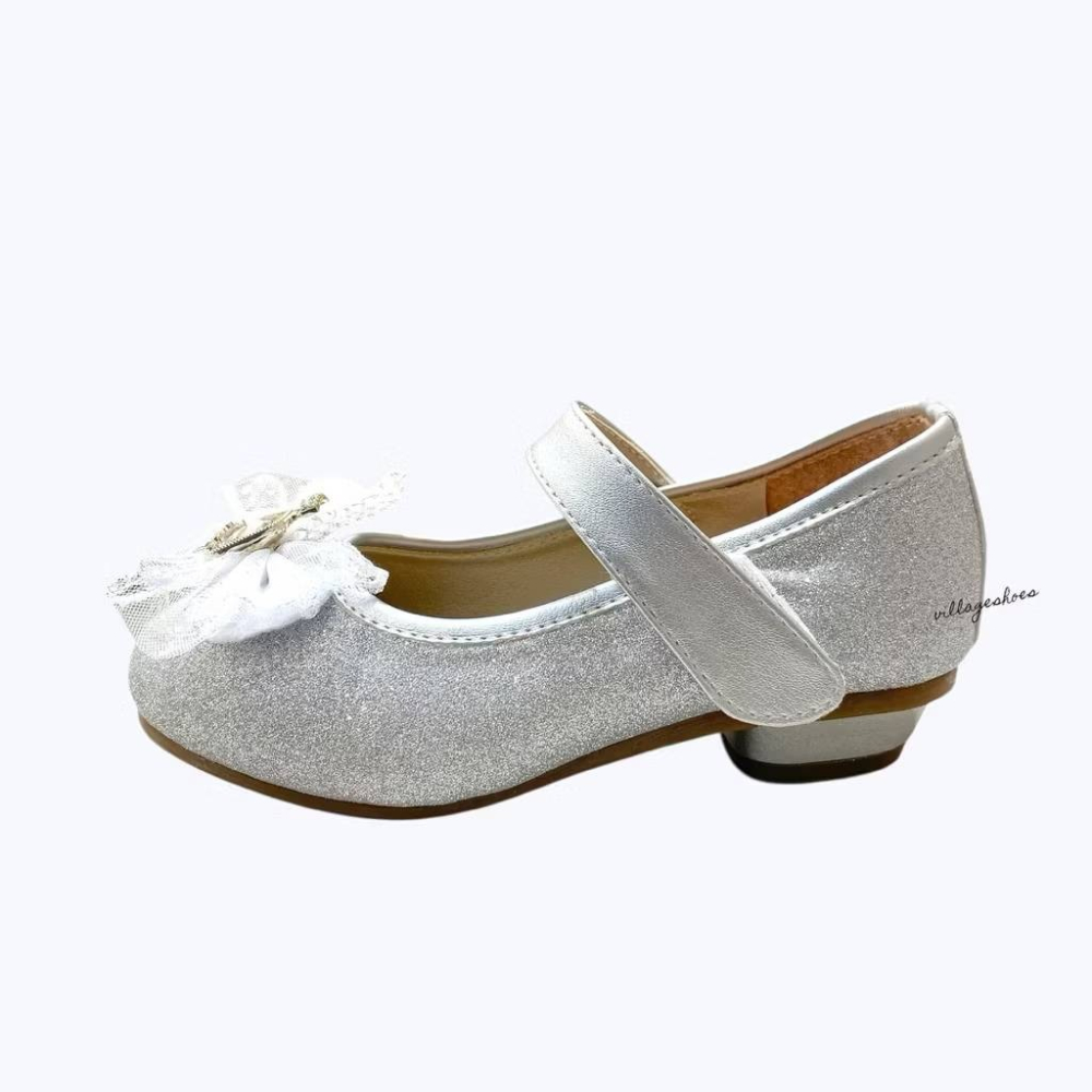 ✨現貨✨兒童 低跟2.5公分 娃娃鞋 公主鞋 台灣製 銀蔥 香水水鑽 網紗蝴蝶結 亮片 魔鬼氈 花童 女童 3506-細節圖5