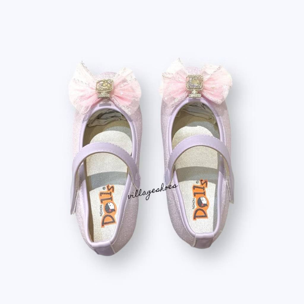 ✨現貨✨兒童 低跟2.5公分 娃娃鞋 公主鞋 台灣製 銀蔥 香水水鑽 網紗蝴蝶結 亮片 魔鬼氈 花童 女童 3506-細節圖7