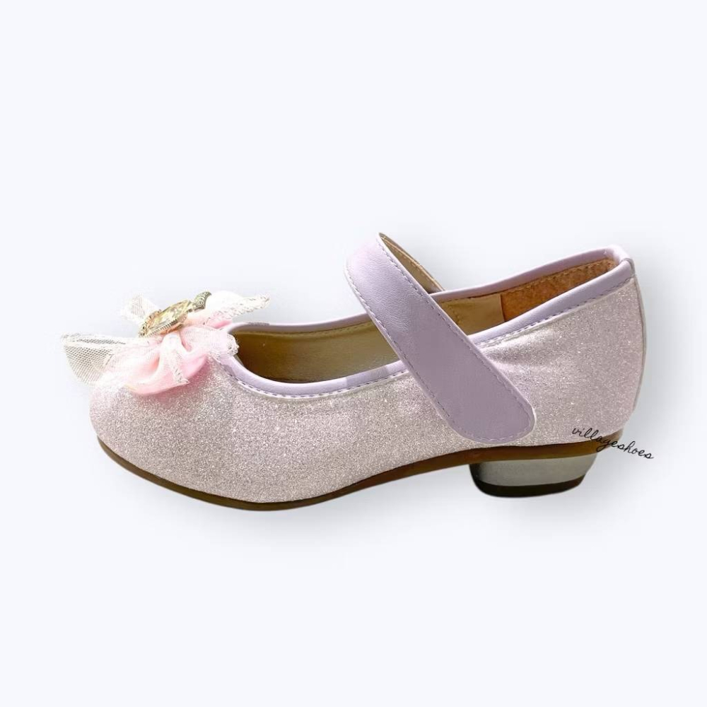 ✨現貨✨兒童 低跟2.5公分 娃娃鞋 公主鞋 台灣製 銀蔥 香水水鑽 網紗蝴蝶結 亮片 魔鬼氈 花童 女童 3506-細節圖9