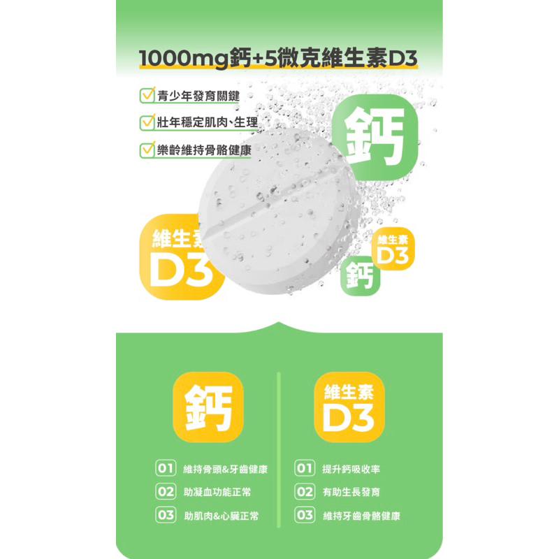 【成吉藥局】Doppelherz德之寶授權店家 德國雙心 鈣1000+D3發泡錠-細節圖2