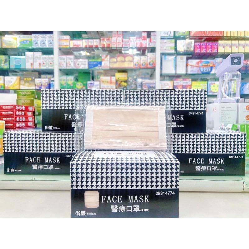 【成吉藥局】衛廉 成人醫療用平面口罩 寬耳帶口罩 平面口罩 寬耳繩口罩 Z摺 白色口罩 純白口罩-細節圖4