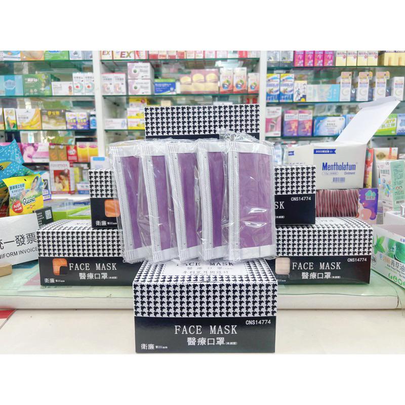 【成吉藥局】衛廉 成人醫療用平面口罩 寬耳帶口罩 平面口罩 寬耳繩口罩 Z摺 白色口罩 純白口罩-細節圖6