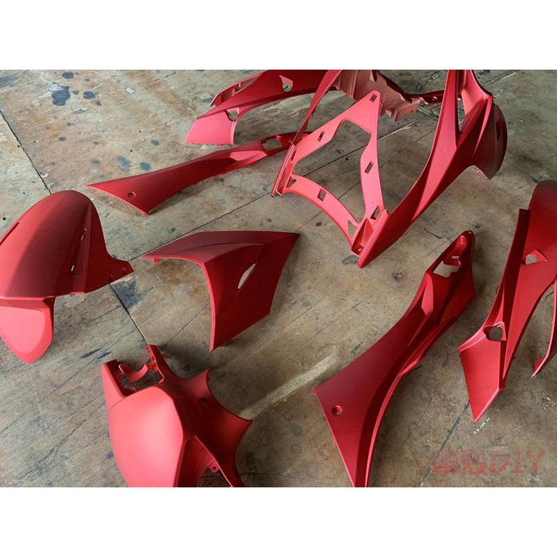 車殼DIY=雷霆 Racing, 飛旋踏板 機車車殼 烤漆部份 特殊色 消光酒紅 EG部品-細節圖2