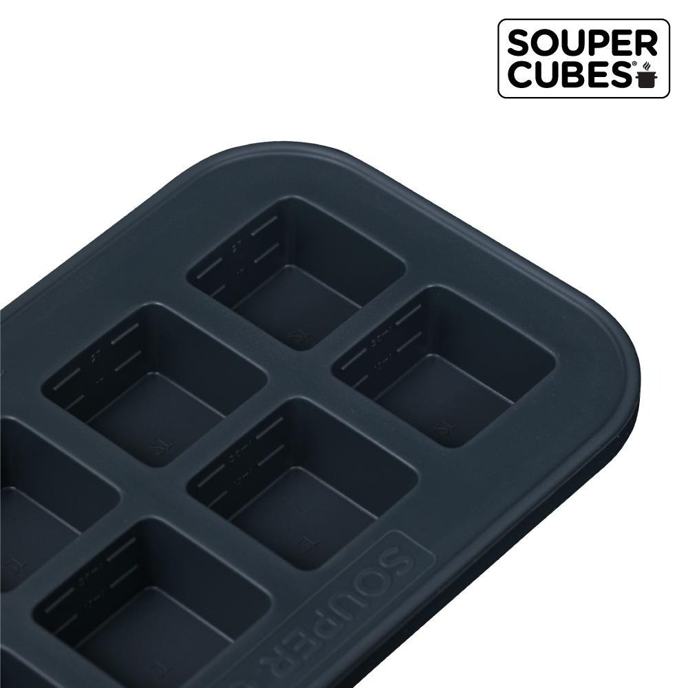 官方直營【Souper Cubes】 多功能食品級矽膠保鮮盒_曜石灰2件組(6格+10格)-細節圖8
