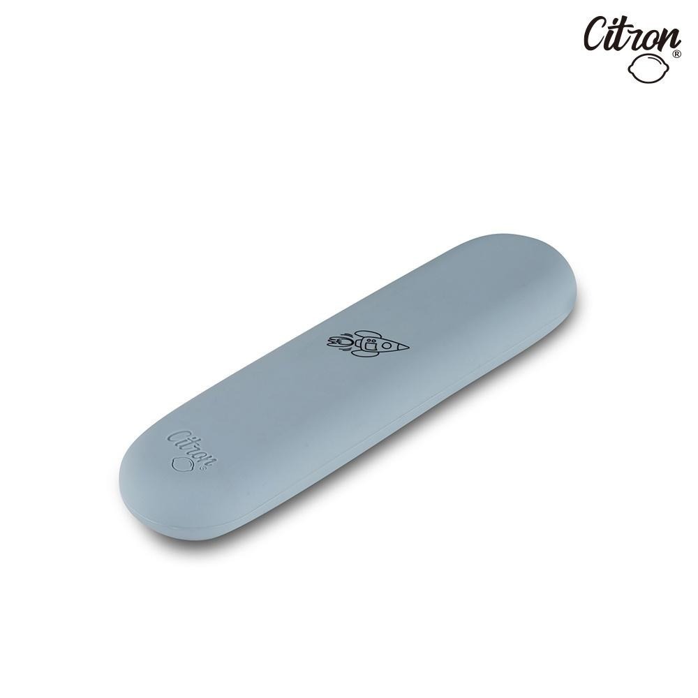 官方直營【Citron】兒童餐具三件組(含收納袋)_ 霧靄藍-細節圖4