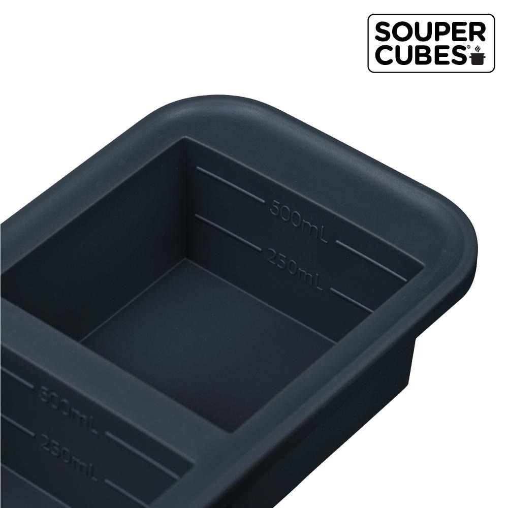 官方直營【Souper Cubes】多功能食品級矽膠保鮮盒2格_曜石灰(500ML/格)-細節圖3