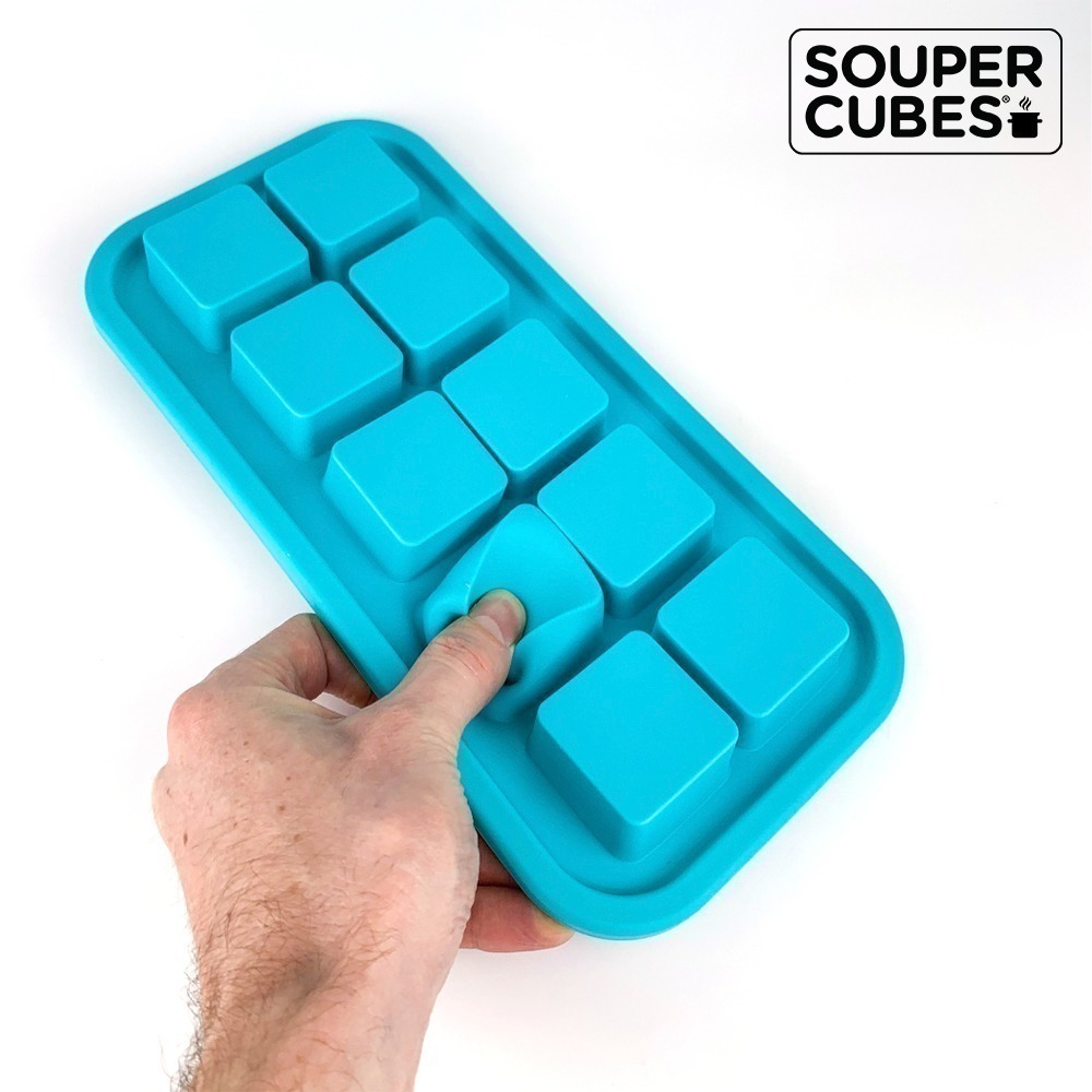 【Souper Cubes】多功能食品級矽膠保鮮盒_湖水綠10格(30ML/格)-細節圖3