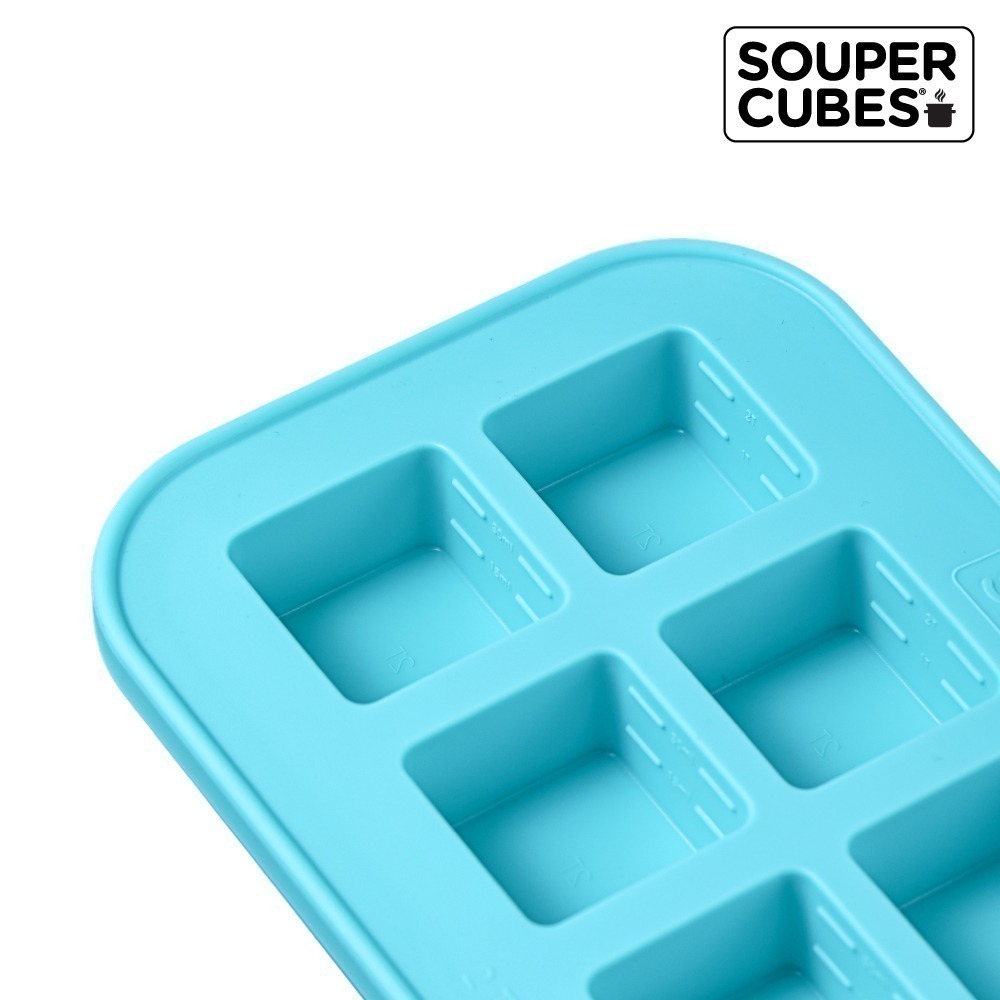 【Souper Cubes】多功能食品級矽膠保鮮盒_湖水綠10格(30ML/格)-細節圖5