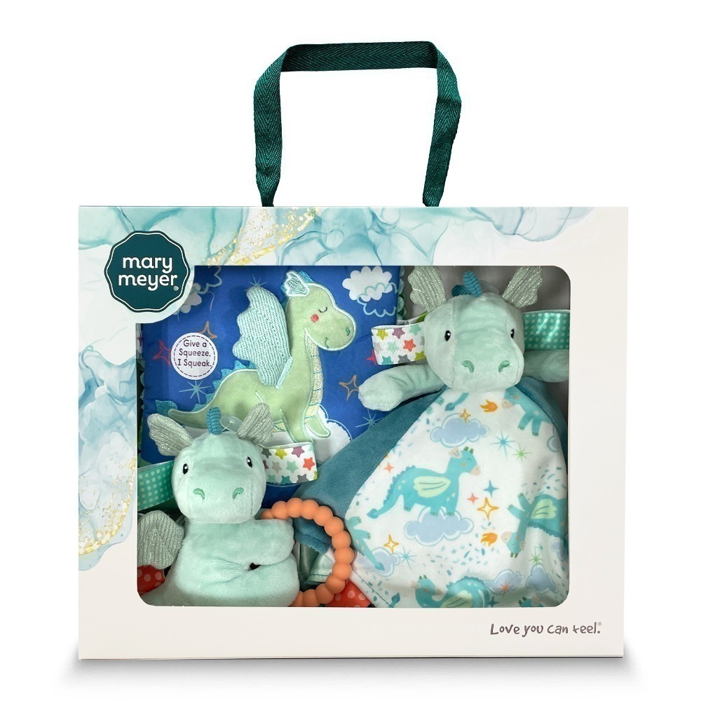 官方直營【MaryMeyer】小飛龍臻藏禮盒(標籤沙沙紙+標籤親膚安撫巾+標籤手搖鈴)-細節圖2