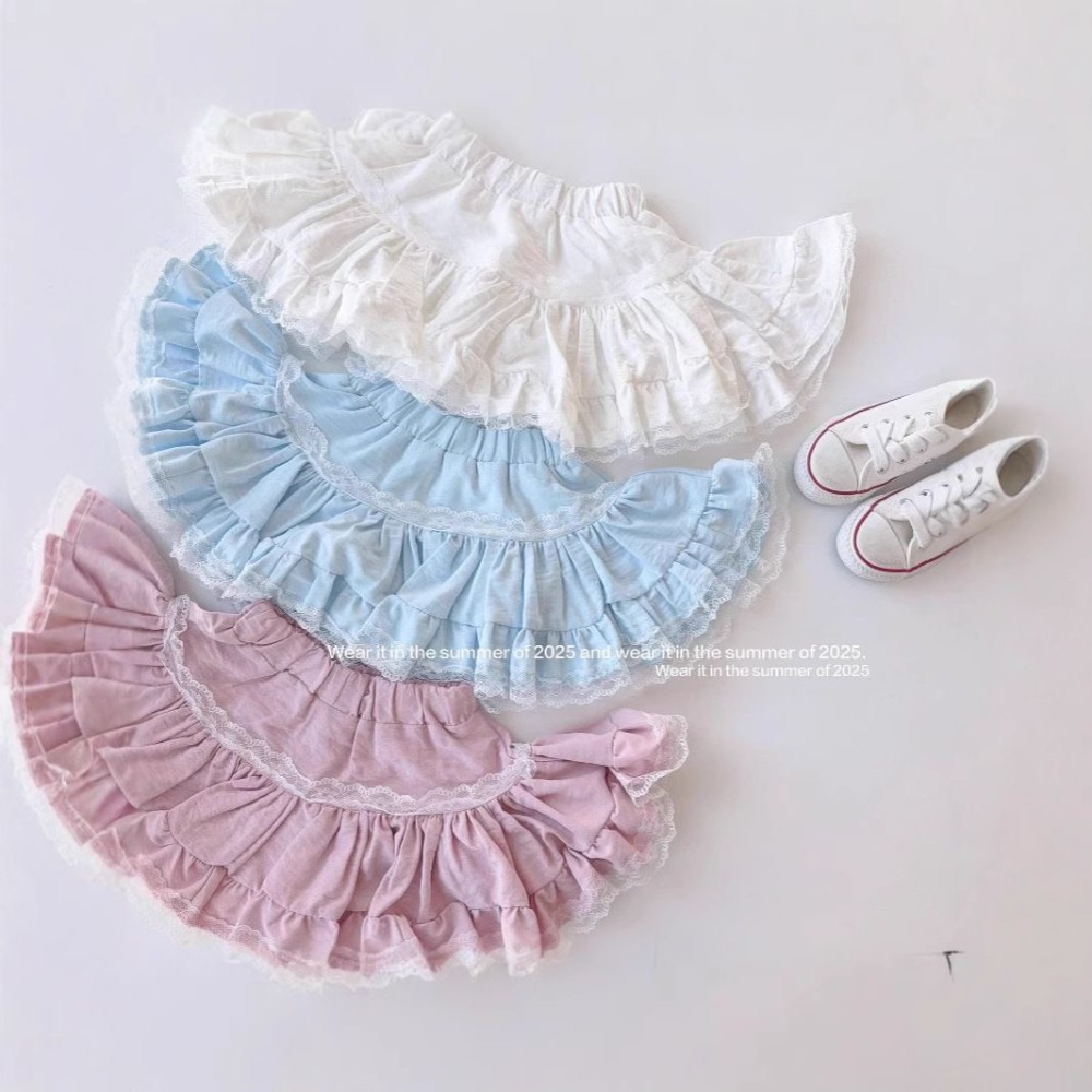 [INS小屋] ♡ 預購 ♡ 女寶 女童 韓版蕾絲短裙 百搭花邊短裙 ✿ 短裙 ✿-規格圖1