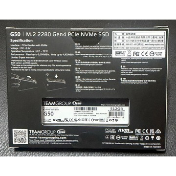 T.FORCE G50 512G 全新盒裝未拆-細節圖2