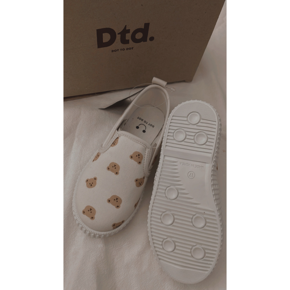 韓國母嬰品牌DTD 零碼出清 品牌熊熊懶人帆布鞋-細節圖3
