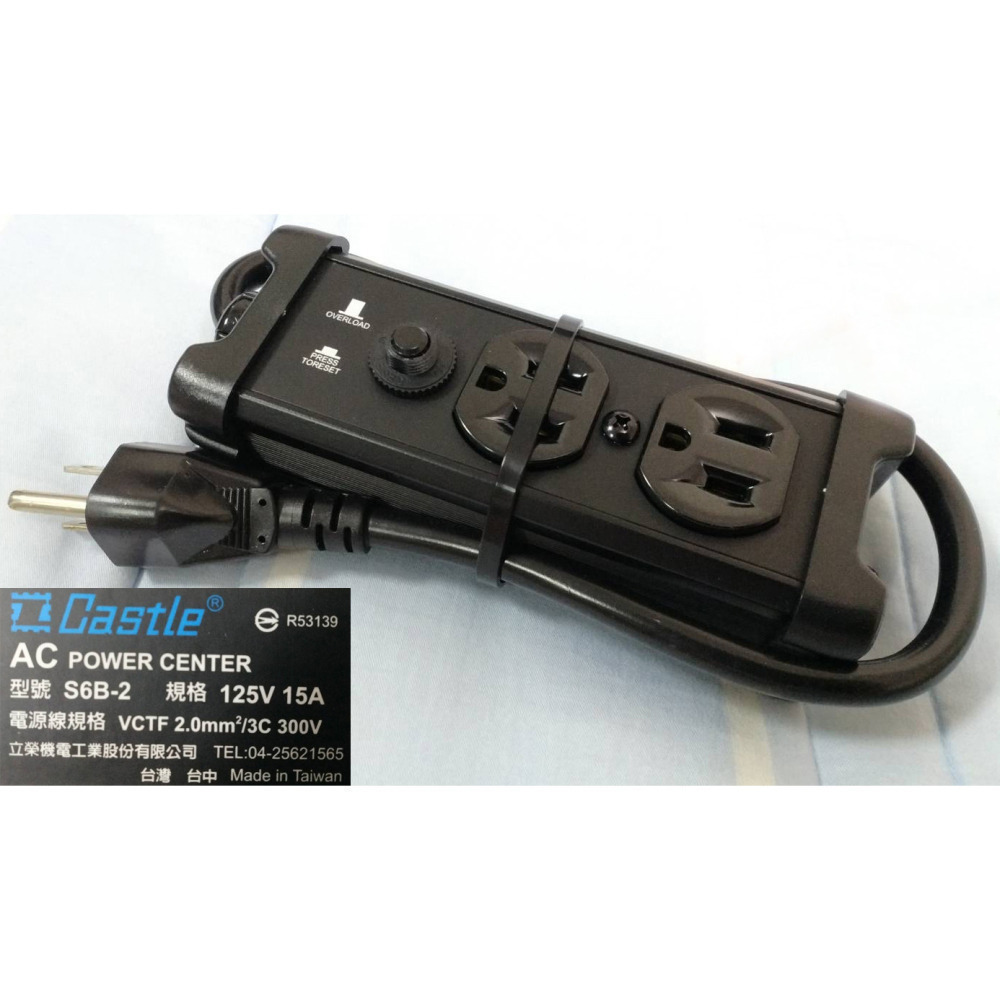 【官方授權經銷商】免運費 送贈品 線長100CM 蓋世特 鋁合金電源突波保護插座 (2孔座) 延長線 S6B-2 公司貨-細節圖2
