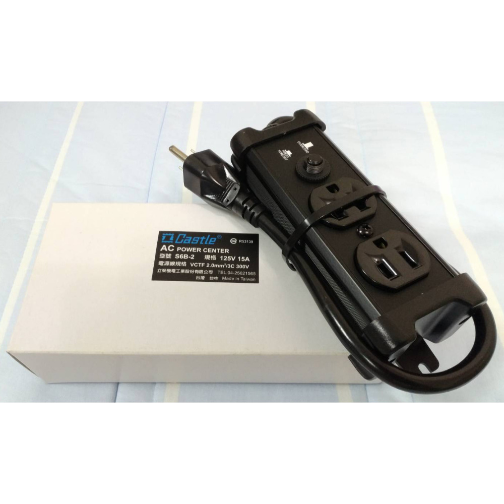 【官方授權經銷商】免運費 送贈品 線長100CM 蓋世特 鋁合金電源突波保護插座 (2孔座) 延長線 S6B-2 公司貨-規格圖3