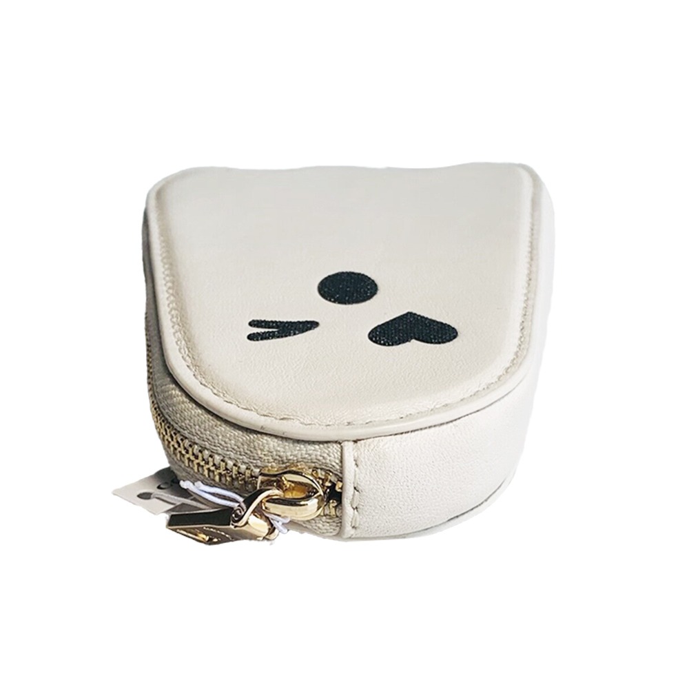 【COACH】造型皮革Ghost零錢包-白-細節圖3