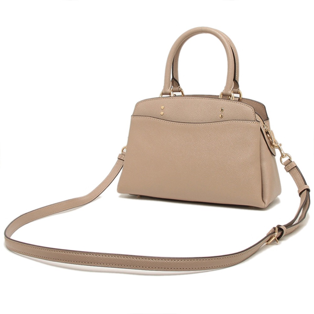 【COACH】防刮皮革三層手提兩用包-卡其-細節圖3