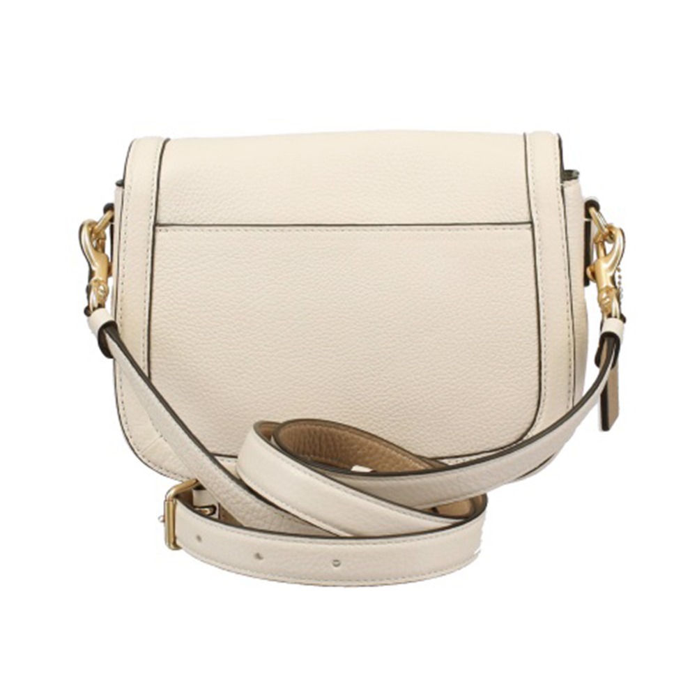 【COACH】馬車LOGO翻蓋斜背馬鞍包-白-細節圖3