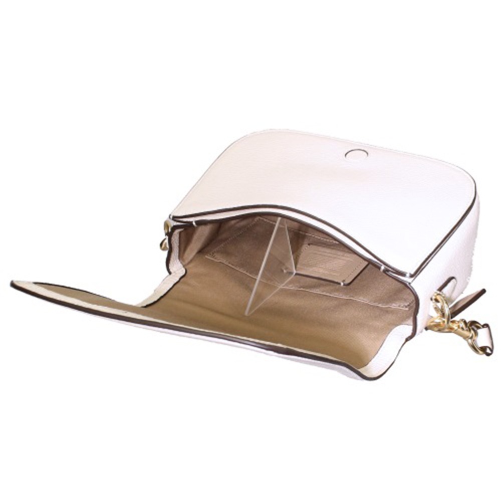 【COACH】馬車LOGO翻蓋斜背馬鞍包-白-細節圖4