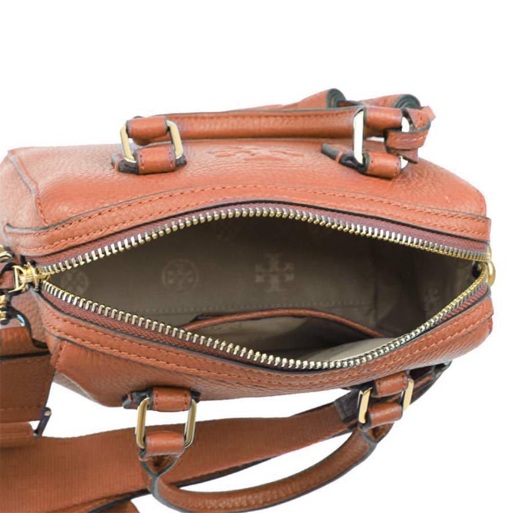 【TORY BURCH】素面皮革兩用包-駝-細節圖4