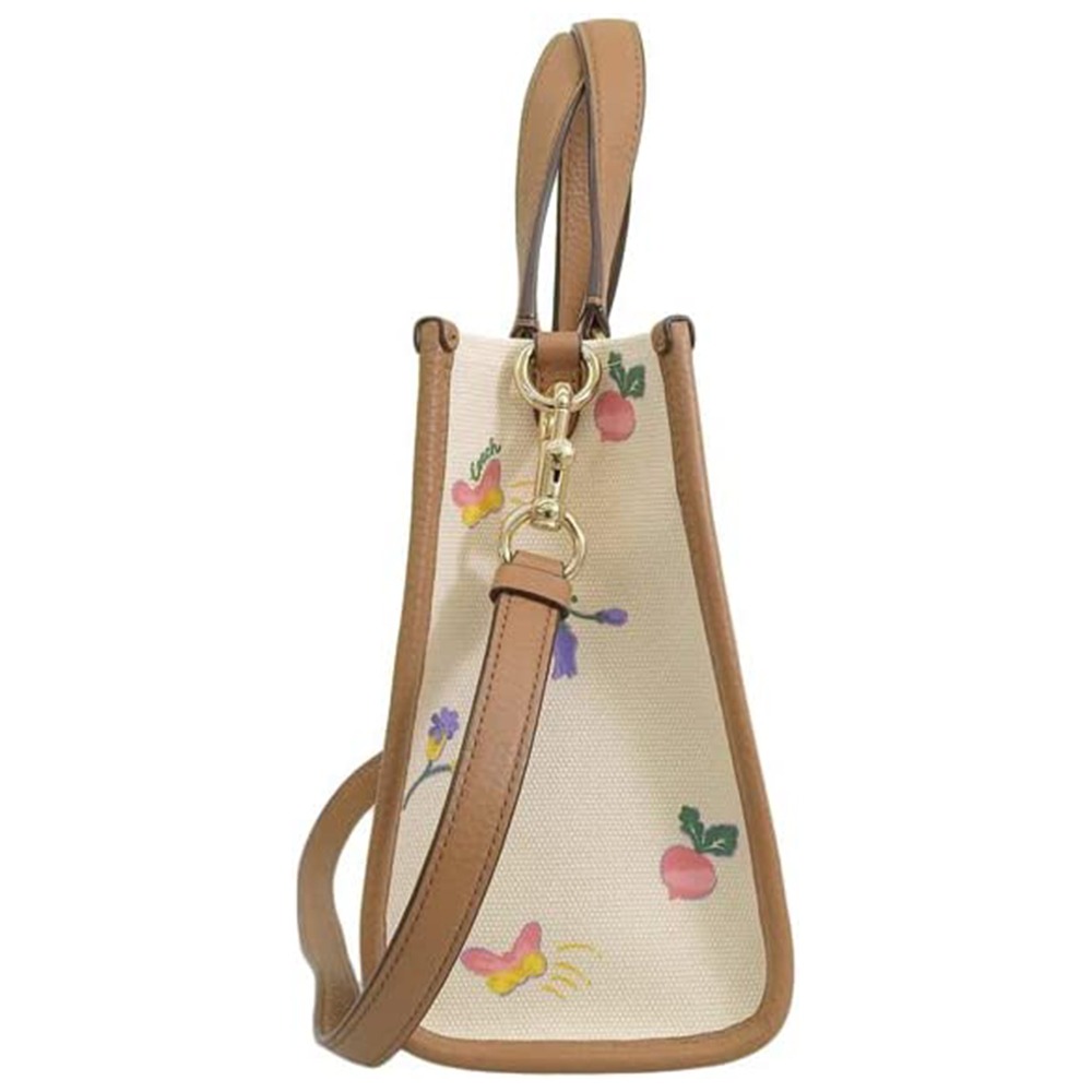 【COACH】印花帆布斜背包-彩繪-細節圖2