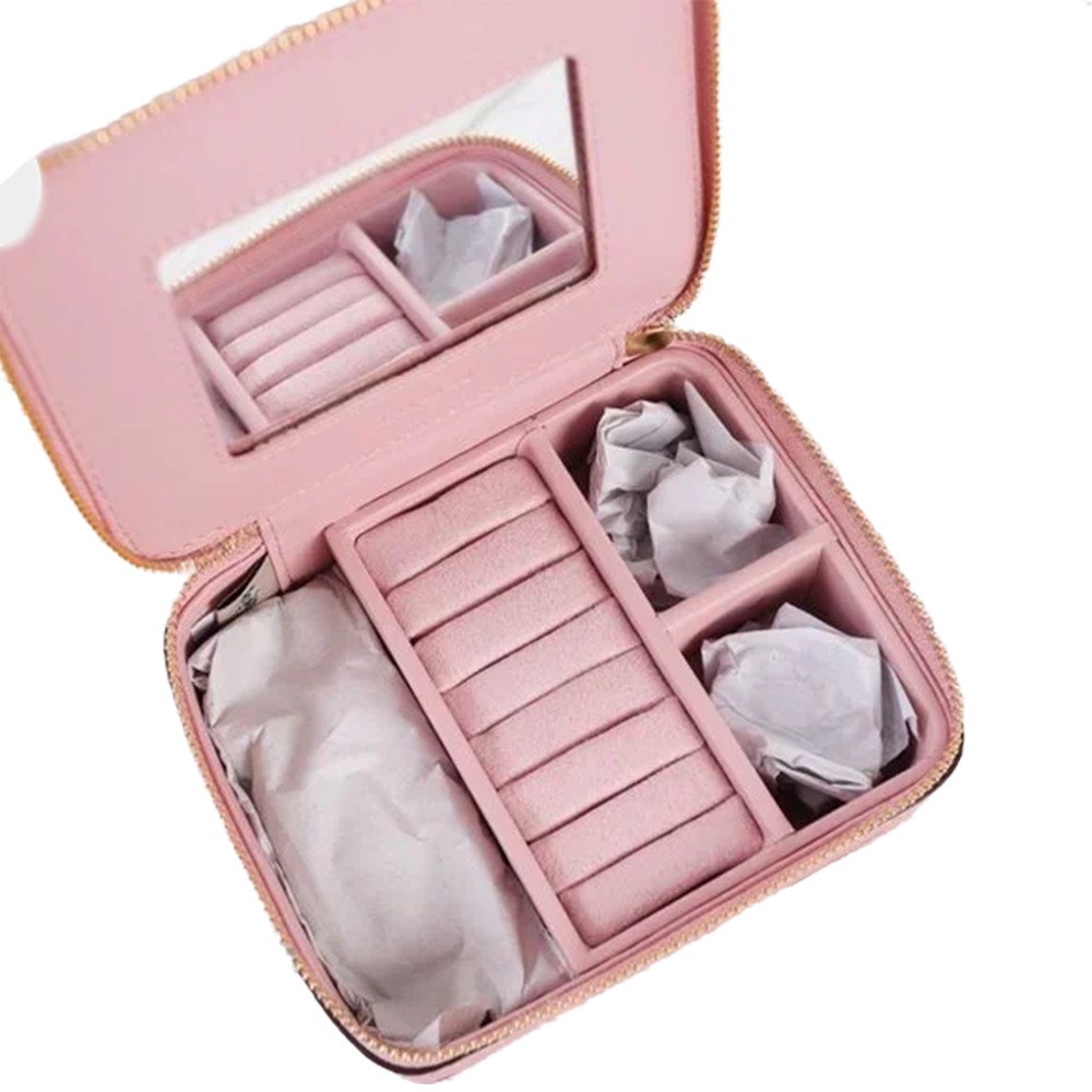 【COACH】印花皮革飾品珠寶盒-粉色蝴蝶-細節圖4