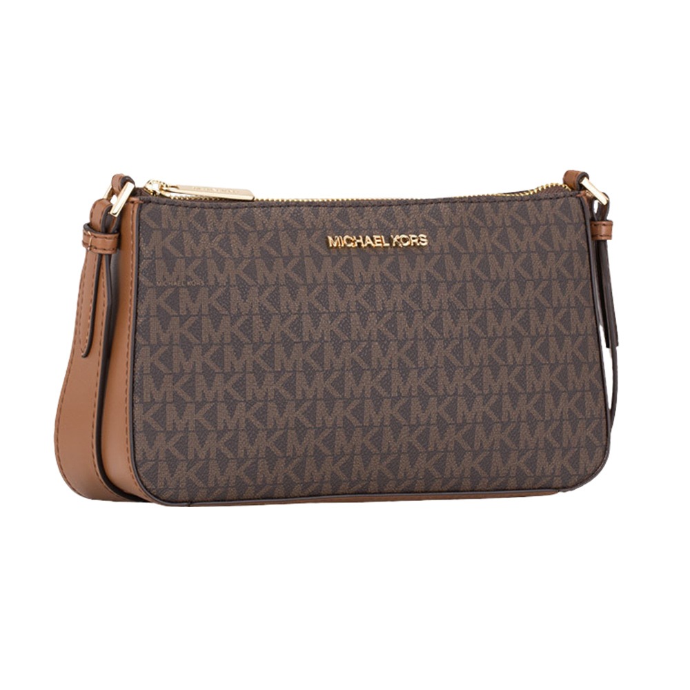 【MICHAEL KORS】滿版LOGO三合一皮革斜背包-咖啡-細節圖3