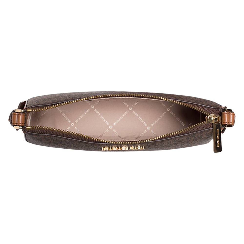 【MICHAEL KORS】滿版LOGO三合一皮革斜背包-咖啡-細節圖4