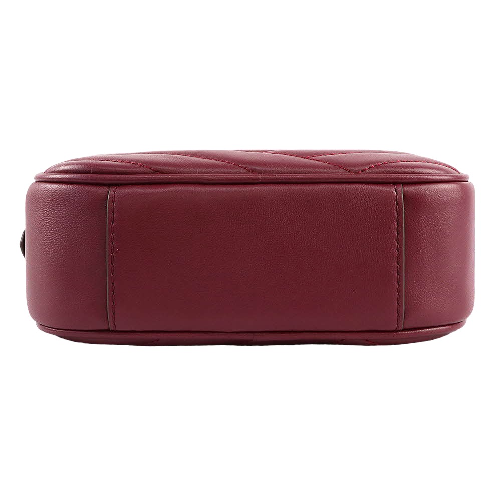 【TORY BURCH】質感羊皮斜背包-酒紅-細節圖3