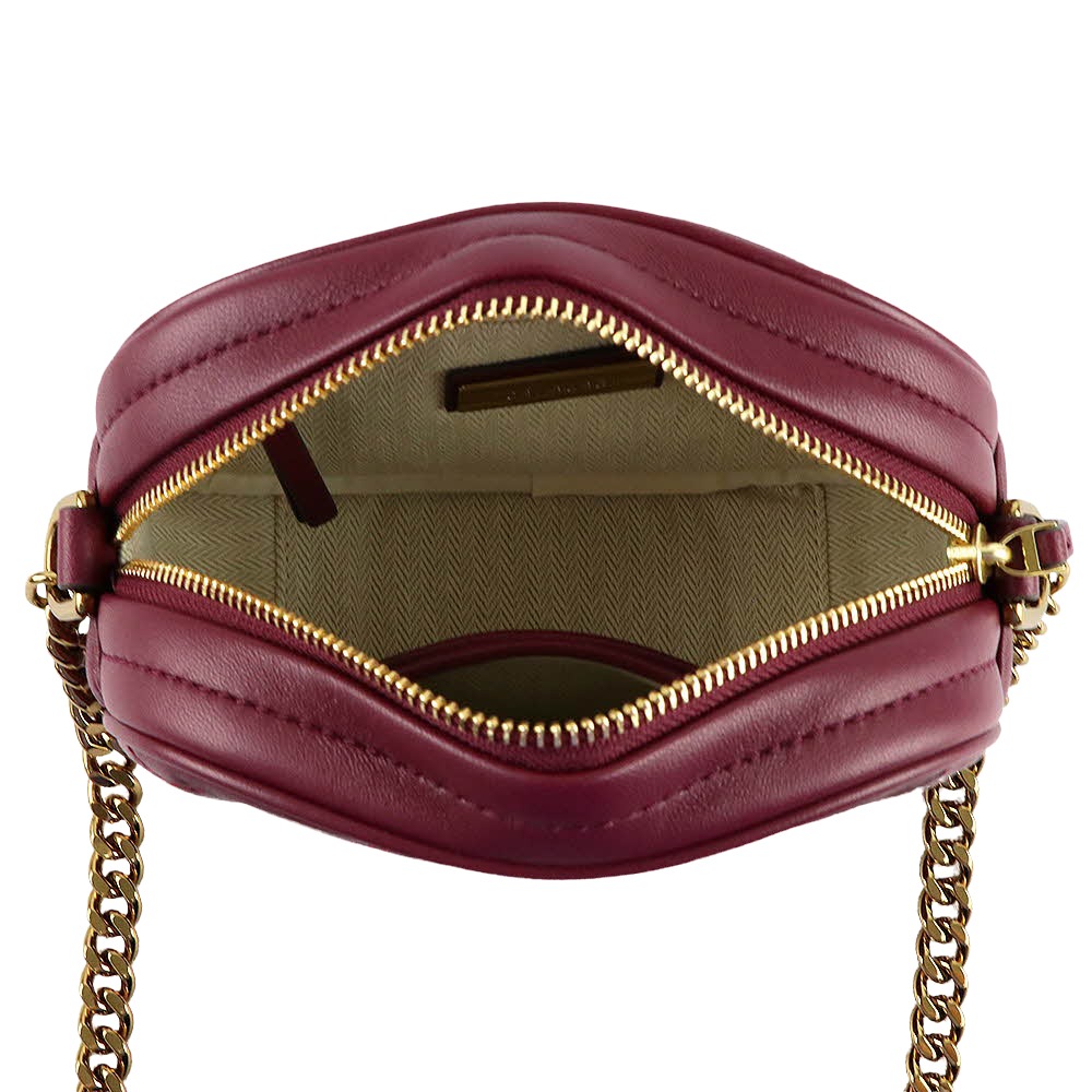 【TORY BURCH】質感羊皮斜背包-酒紅-細節圖4