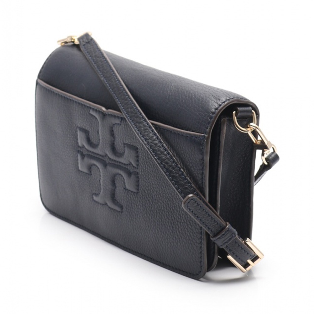 【TORY BURCH 】荔枝紋皮革斜背包-黑-細節圖2