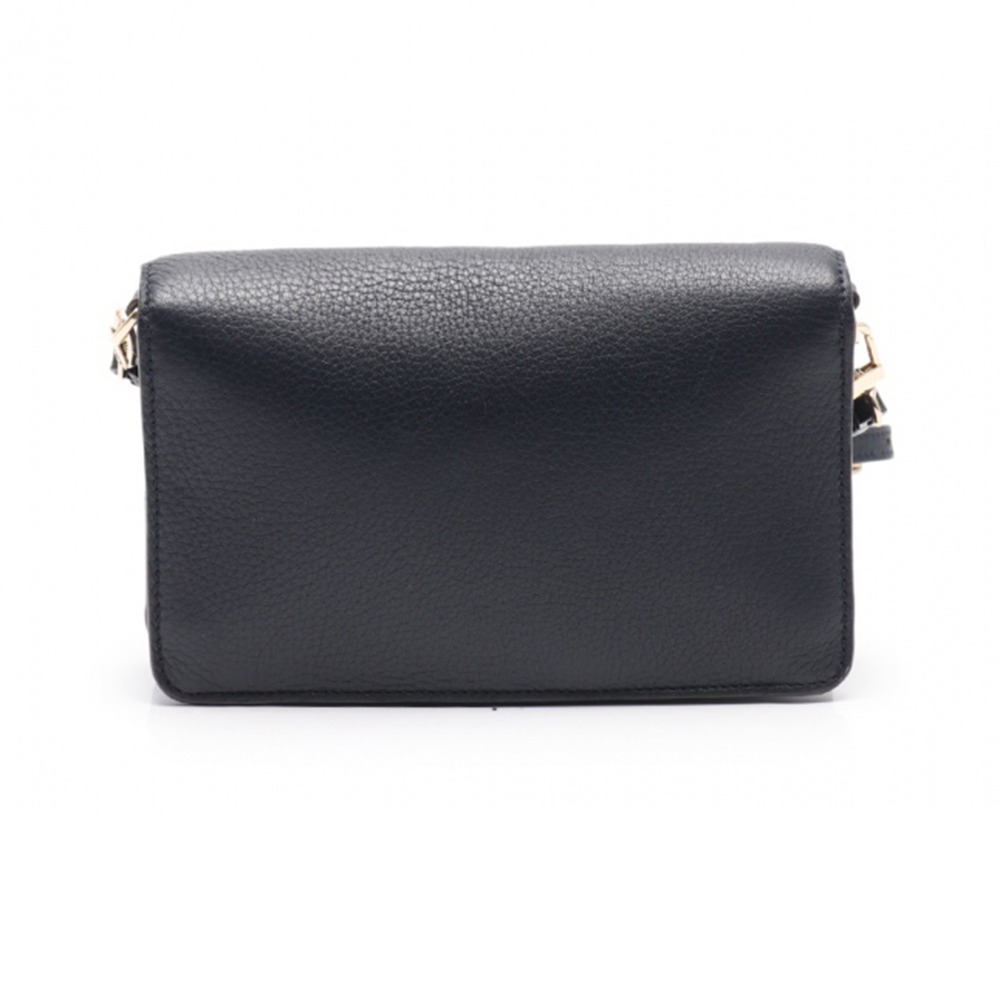 【TORY BURCH 】荔枝紋皮革斜背包-黑-細節圖4