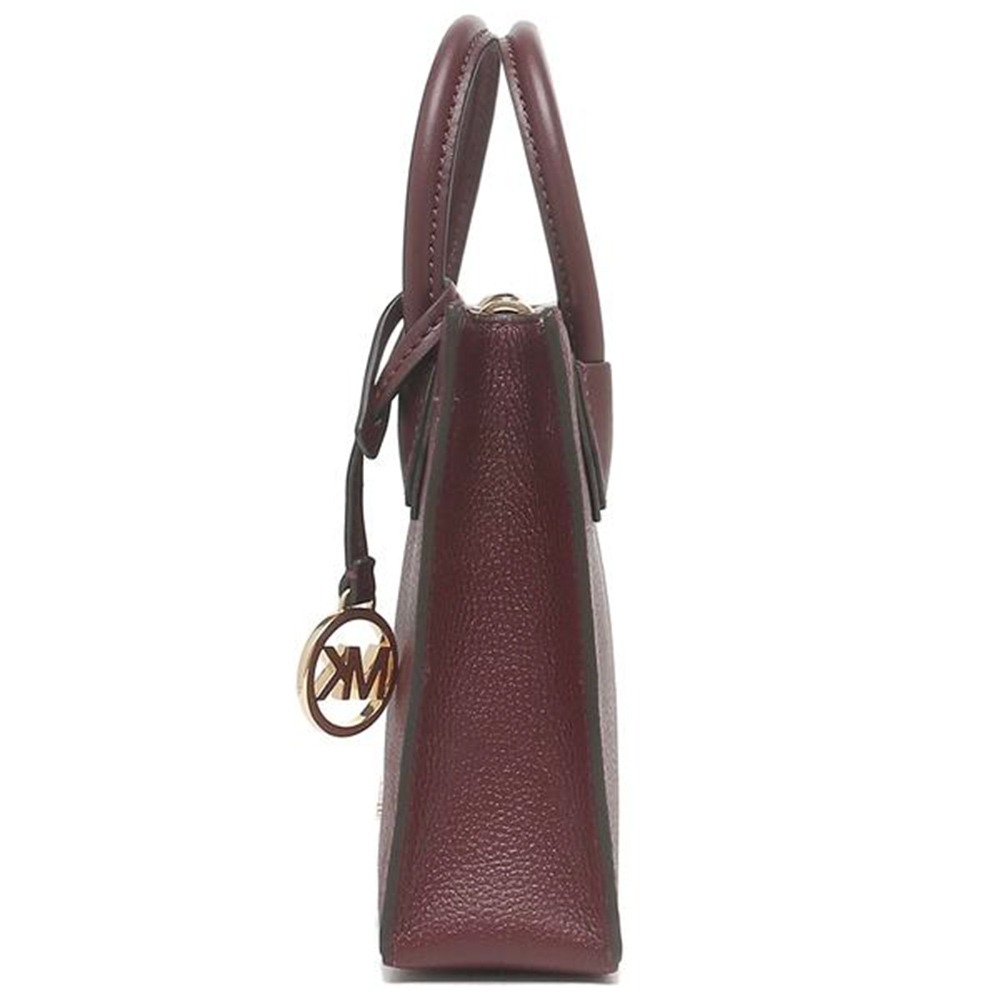 【MICHAEL KORS】皮革迷你手提斜背兩用包-酒紅-細節圖2
