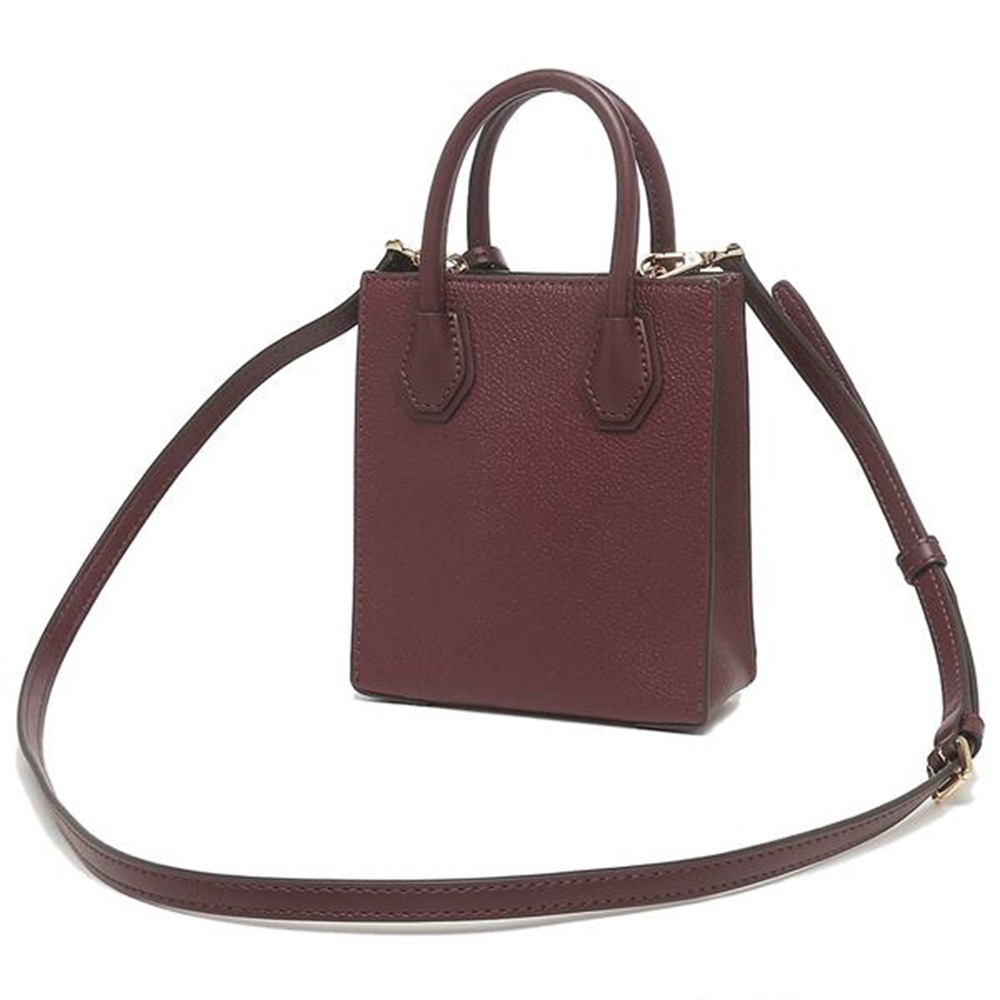 【MICHAEL KORS】皮革迷你手提斜背兩用包-酒紅-細節圖3