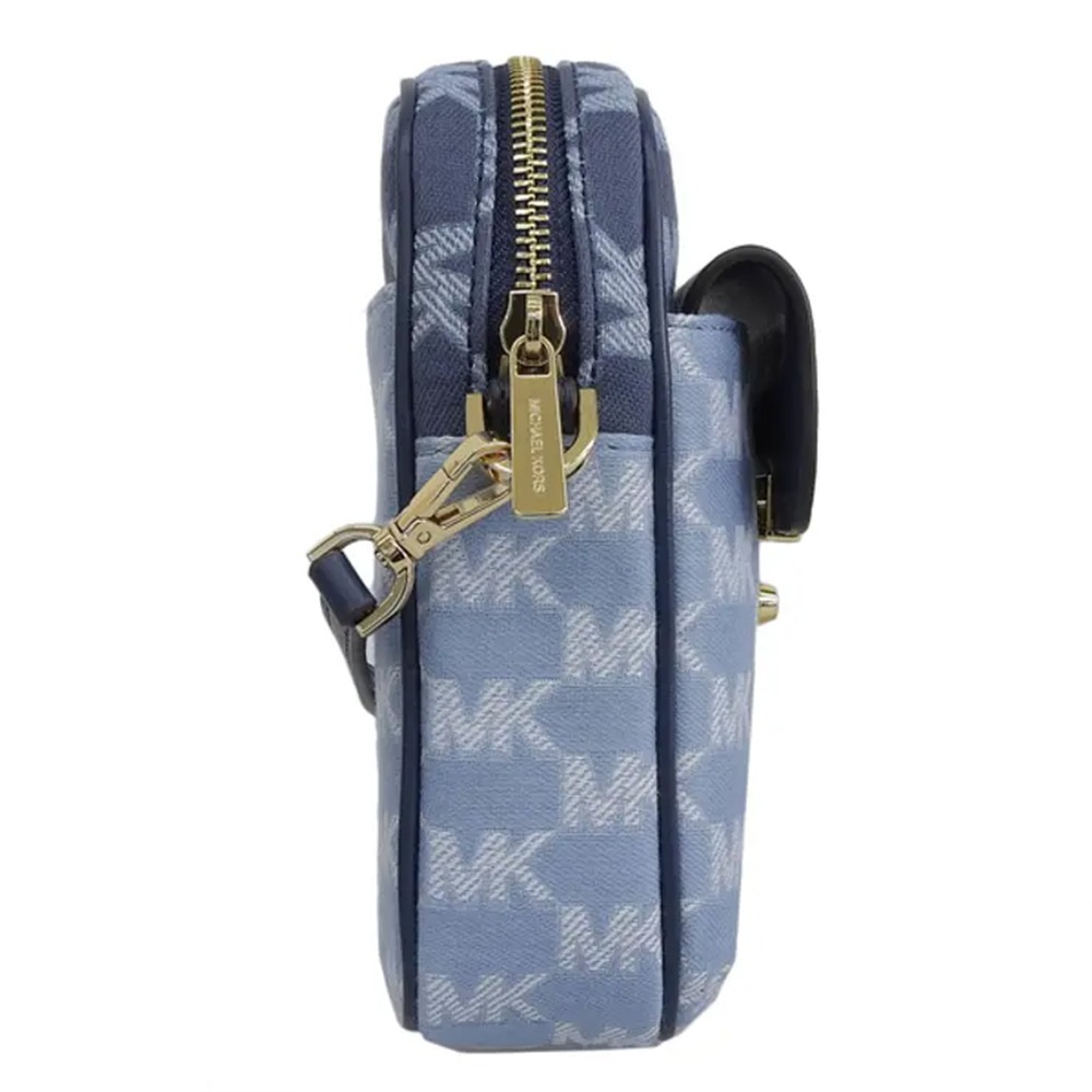 【MICHAEL KORS】滿版logo皮革相機包-藍-細節圖2