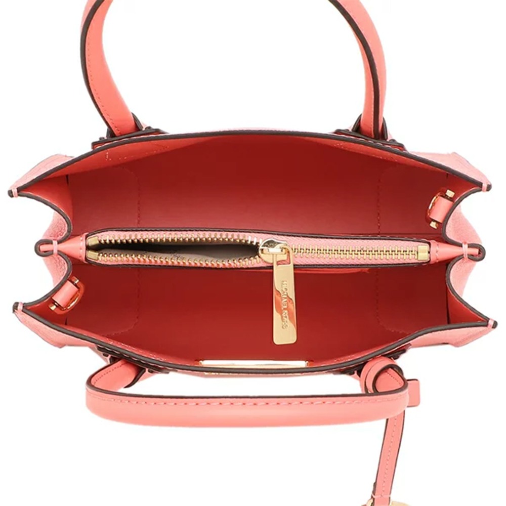 【MICHAEL KORS】素面皮革兩用包-珊瑚色-細節圖4
