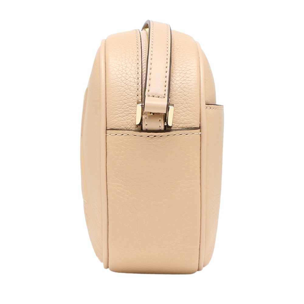 【MICHAEL KORS】立體LOGO皮革斜背包-卡其-細節圖2