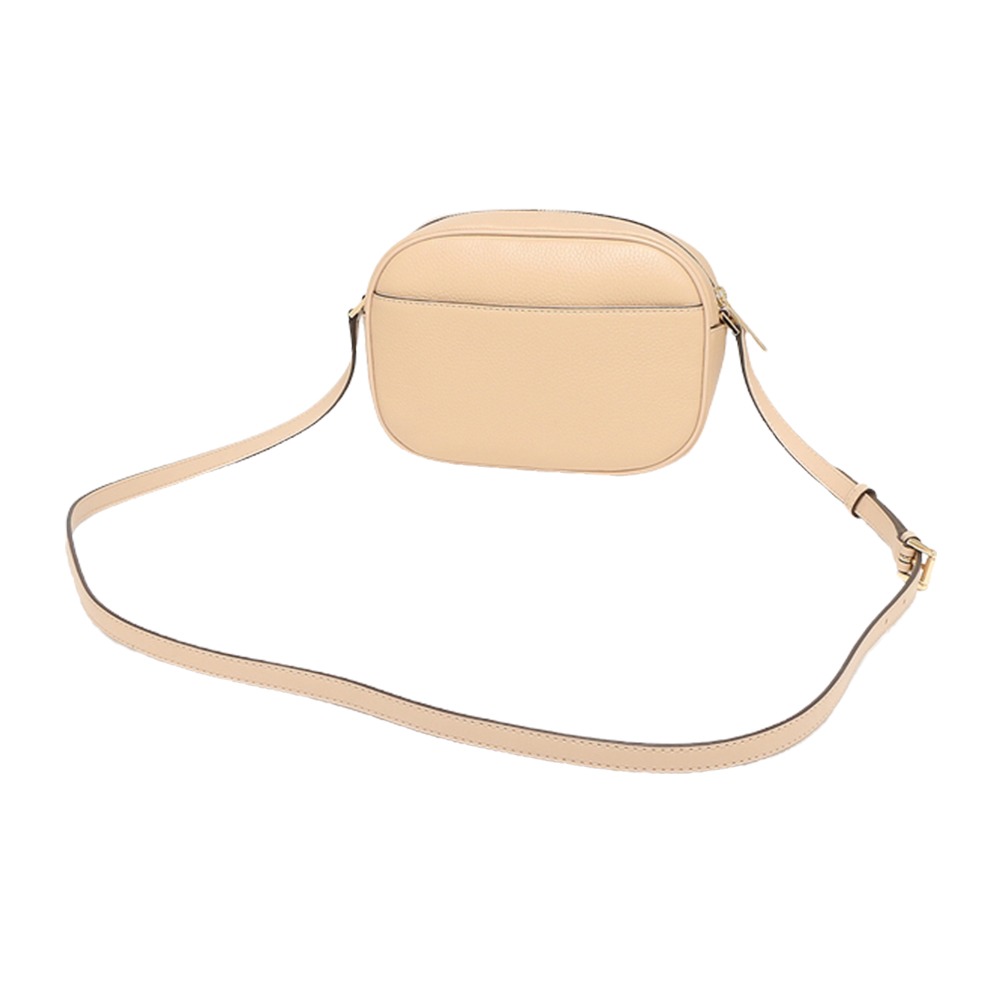 【MICHAEL KORS】立體LOGO皮革斜背包-卡其-細節圖3