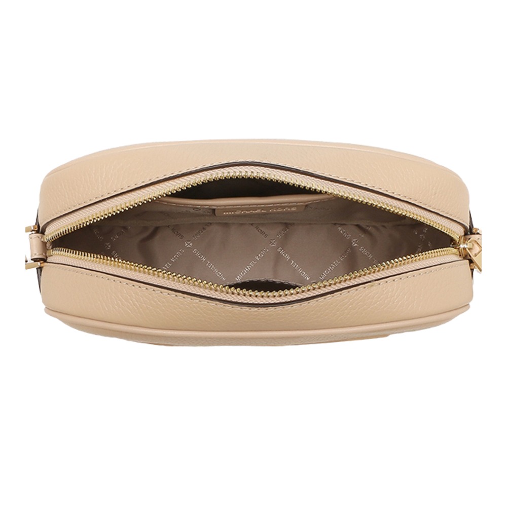 【MICHAEL KORS】立體LOGO皮革斜背包-卡其-細節圖4