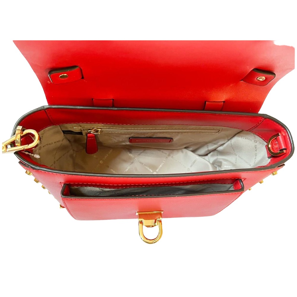 【MICHAEL KORS】造型皮革翻蓋兩用包-紅-細節圖4