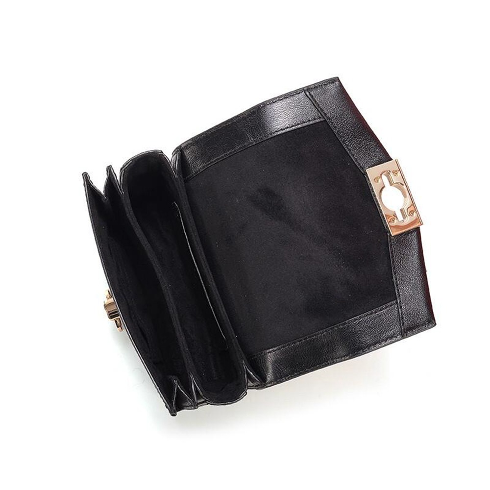 【MICHAEL KORS】質感皮革翻蓋斜背包-黑-細節圖4