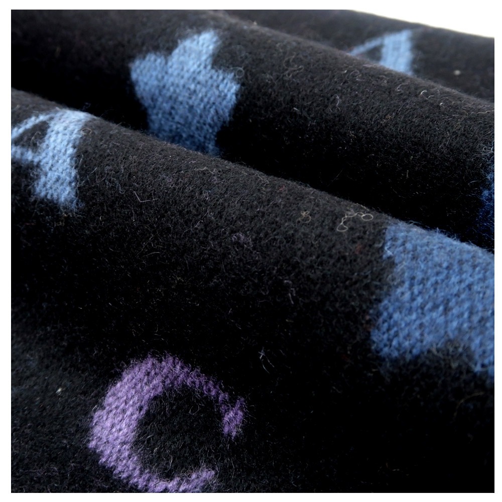 【COACH】印花雙面圍巾-繽紛星星藍紫-細節圖3