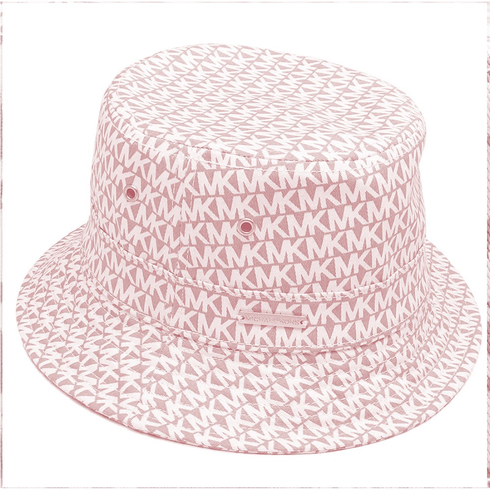 【MICHAEL KORS】滿版logo帆布帽子-粉紅色-細節圖2